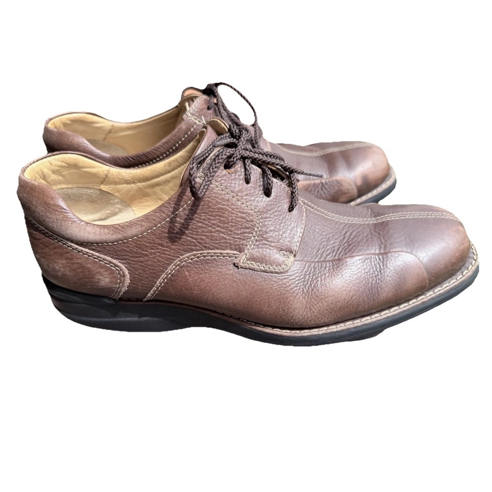 Johnson And Murphy Leather Dress Shoes Mens 9.5  Brown Sheepskin Lace‎ Up